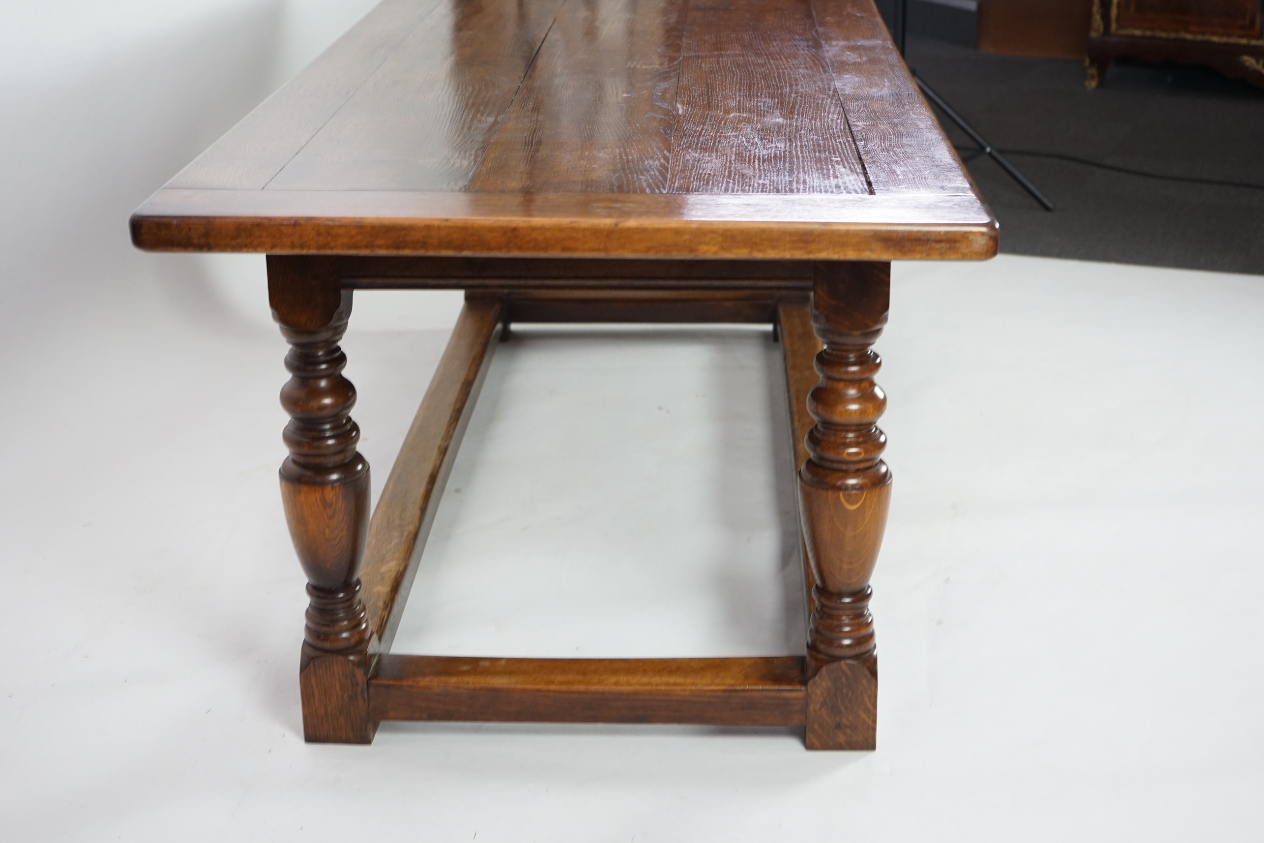 A 17th century style oak refectory table